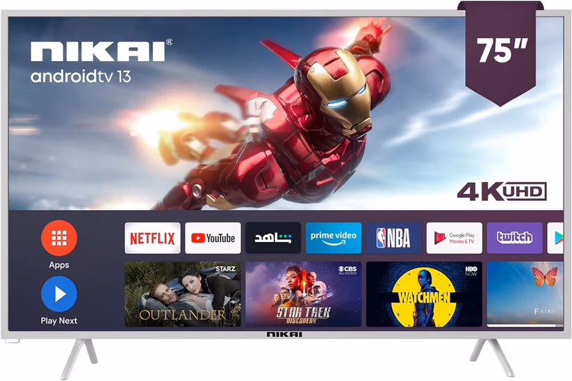 Nikai 75" INCH Web os UHD Smart LED NIK75MEU4STN, Frameless, Ultra HDR, Dolby Audio, Smart Voice Control