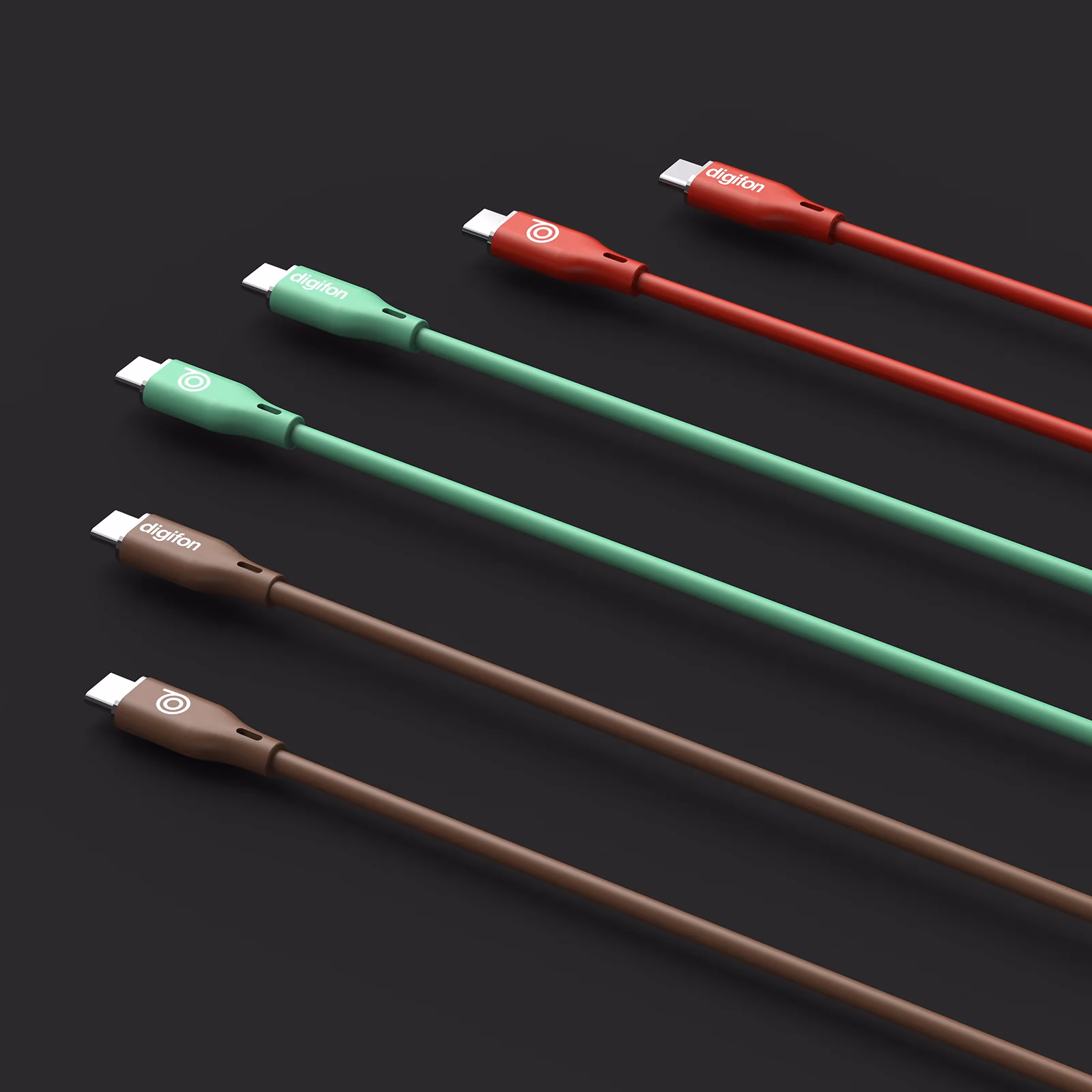 High-speed, Durable 60W Silicone USB C to Type C 1M Cable Brown - digifon