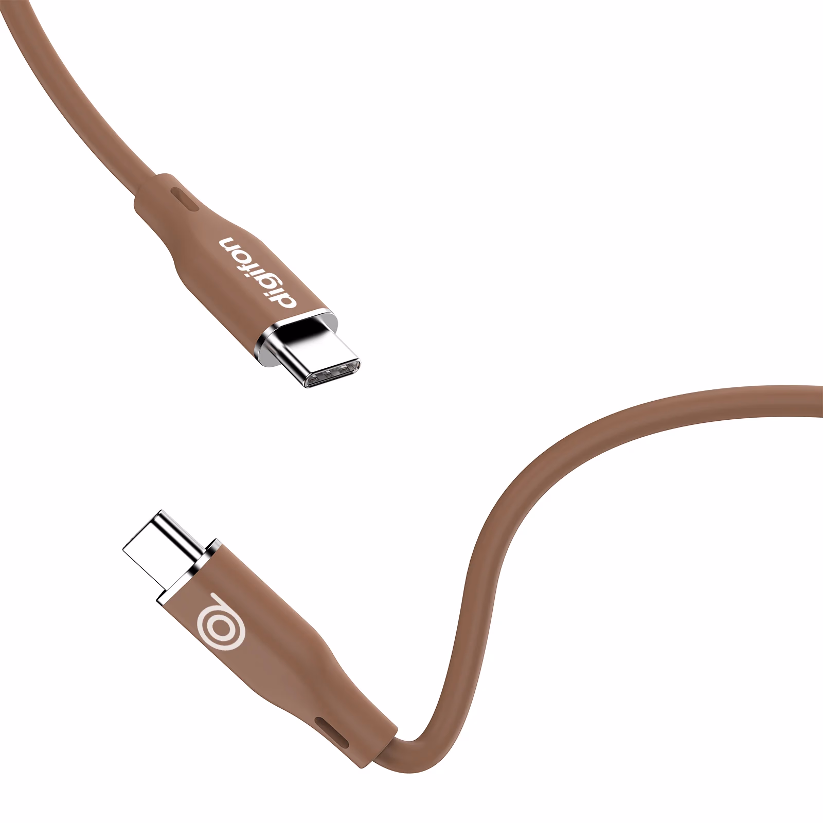High-speed, Durable 60W Silicone USB C to Type C 1M Cable Brown - digifon