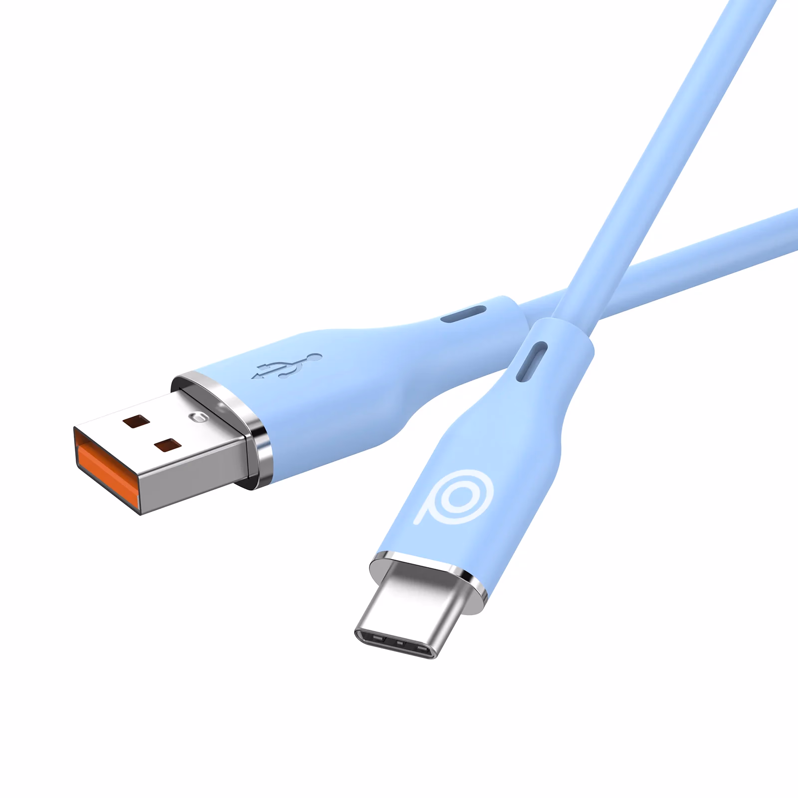 Ultra Durable & Fast Silicone USB A to Type C 1M Cable 15W Blue - digifon