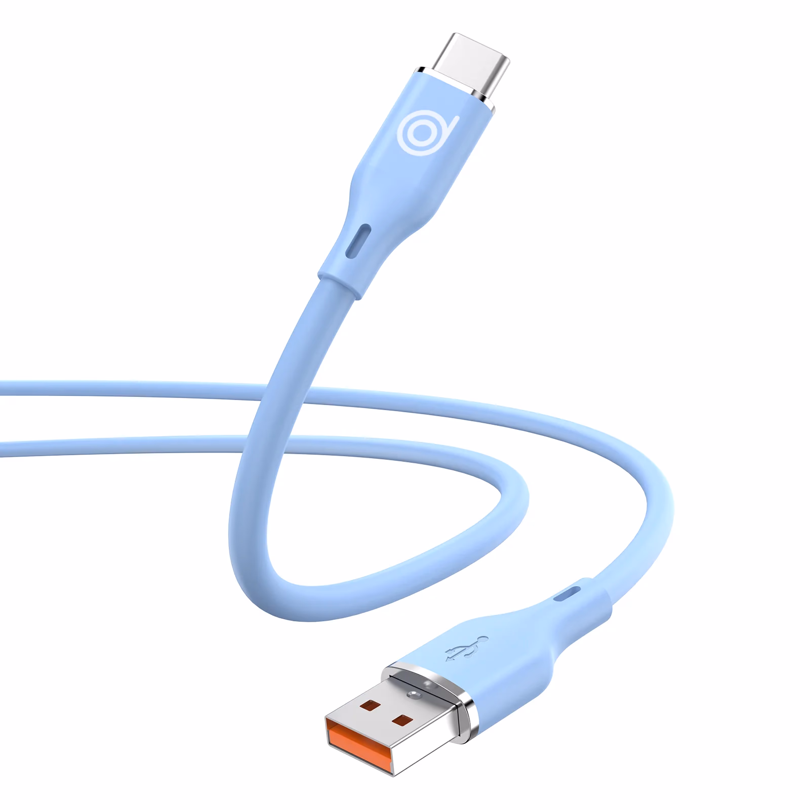 Ultra Durable & Fast Silicone USB A to Type C 1M Cable 15W Blue - digifon
