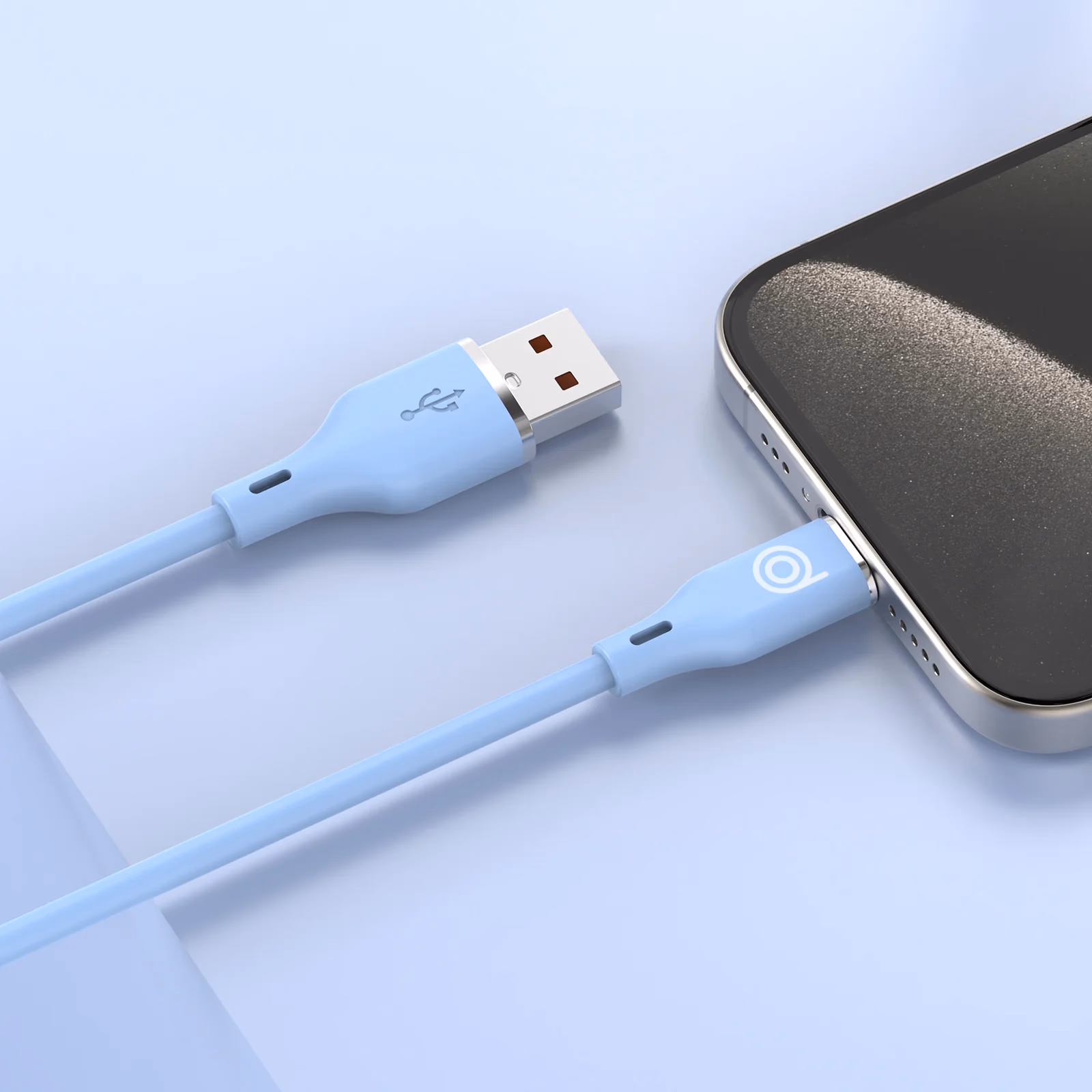 Ultra Durable & Fast Silicone USB A to Type C 1M Cable 15W Blue - digifon